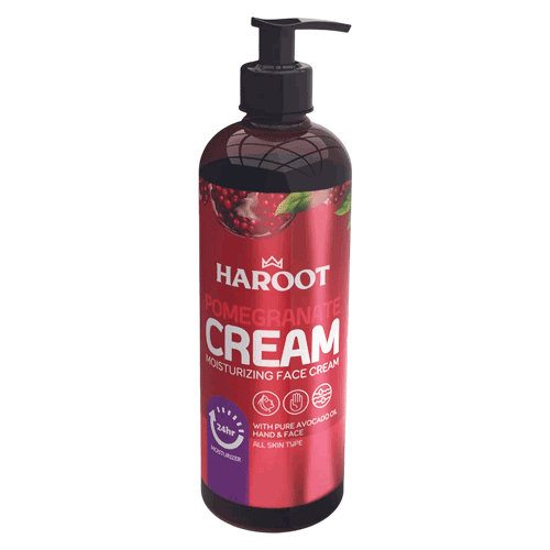 Harout-Pomegranate-Hand-&-Face-Moisturizing-Cream-–-450ml کرم مرطوبکننده دست و صورت هاروت مدل انار – حجم 400 میلیلیتر - Image 1