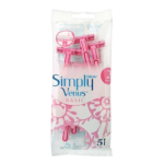 تیغ 2 لبه پلاست ونوس صورتی 5 عددی