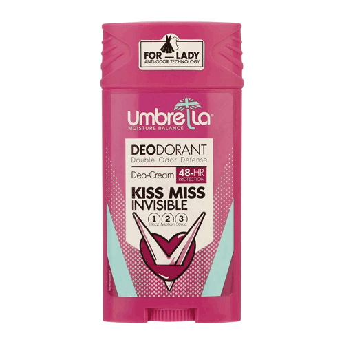 Umbrella-Women's-Antiperspirant-Stick-–-Kiss-Miss-Invisible,-90ml استیک ضد تعریق زنانه آمبرلا مدل Kiss Miss Invisible – حجم ۹۰ میلیلیتر - Image 1