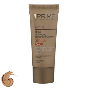 کرم ضدآفتاب رنگی پرایم  SPF50 مدل Matex Tinted Rejuvinating مناسب انواع پوست، حجم 40 میلیلیتر