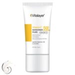 فلوئید ضدآفتاب بی‌رنگ ویتالیر SPF50 مدل Vitamin C مناسب انواع پوست، حجم 50 میلی‌لیتر