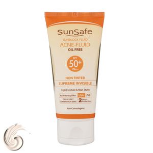 کرم ضدآفتاب بیرنگ سانسیف SPF50 مدل ACNE-FLUID مناسب پوست مختلط، حجم 50 میلیلیتر