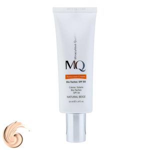 کرم ضدآفتاب رنگی ام کیو SPF50 مدل NATURAL BEIGE BIO TACHES مناسب انواع پوست، حجم 55 میلیلیتر