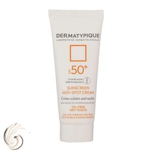 کرم ضدآفتاب بیرنگ درماتیپیک SPF50 مدل Anti spot مناسب انواع پوست، حجم 40 میلیلیتر