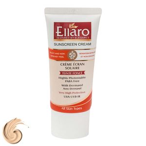 کرم ضد آفتاب رنگی الارو مدل SPF50 محافظ UVA ،UVB، ضد چروک، مناسب انواع پوست تحت لیسانس حجم 50 میلیلیتر