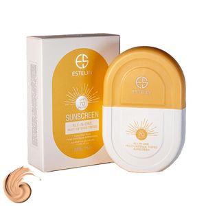 کرم ضدآفتاب رنگی استیلن SPF70 مدل All-In-One مناسب برای انواع پوست، حجم 60 میلیلیتر