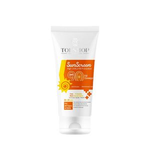 کرم ضدآفتاب بیرنگ تاپ شاپ مدل SPF90 مناسب انواع پوست، حجم 50 میلیلیتر