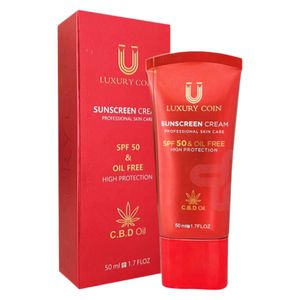 کرم ضدآفتاب بدون رنگ لاکچری کوین SPF50 مدل 001 مناسب انواع پوست، حجم 50 میلیلیتر