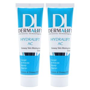 کرم مرطوبکننده پوست چرب درمالیفت مدل Hydralift AC Cream حجم 50 میلیلیتر بسته دو عددی