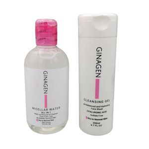 میسلار واتر ژیناژن مدل all in 1 مناسب پوست های خشک حجم 200 میلیلیتر به همراه ژل شستشو صورت ژیناژن مدل Anti Imperfection مناسب پوست های خشک حجم 200 میلی لیتر