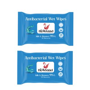 دستمال مرطوب نیوساد مدل AntiBacterial-W2 دو بسته 28 عددی