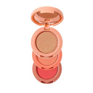 پالت رژ گونه و هایلایتر میس لارا مدل چرخشی شماره 02 مجموعه 3 عددی