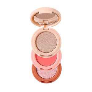 پالت رژ گونه و هایلایتر میس لارا مدل چرخشی شماره 01 مجموعه 3 عددی