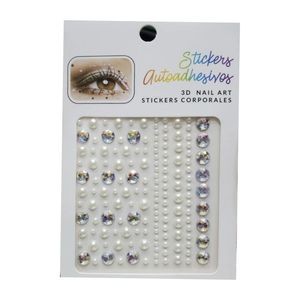 نگین چسبی صورت مدل مروارید و الماس بسته ۱۵۰ عددی نگین چسبی صورت مدل مروارید و الماس بسته ۱۵۰ عددی - Image 1