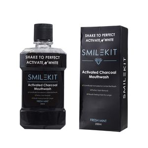 دهان شویه اسمایل کیت مدل Activated Charcoal حجم 250 میلی لیتر