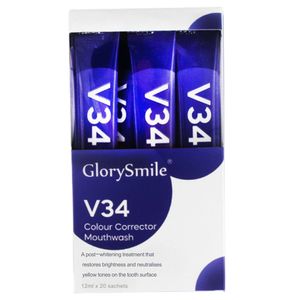 سفید کننده دندان گلوری اسمایل مدل V34 حجم 240 میلی‌لیتر بسته ۲۰ عددی