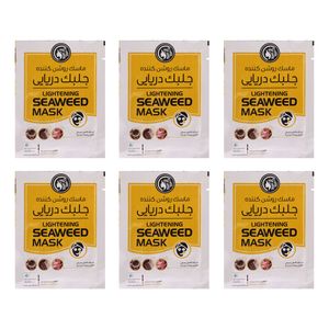 ماسک روشن کننده صورت دکتر عیدی آلگا مدل جلبک دریایی بسته 6 عددی