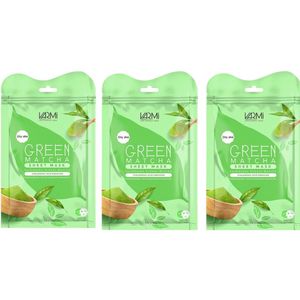 ماسک دبل شیت وارمی مدل گرین ماچا مناسب پوست خشک حجم 45 میلی لیتر بسته بندی 3 عددی