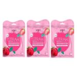 ماسک دبل شیت وارمی مدل توت فرنگی و نعناع مناسب انواع پوست حجم 45 میلی لیتر بسته بندی 3 عددی