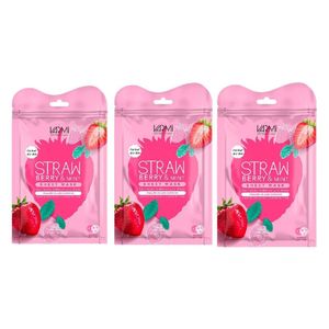 ماسک دبل شیت وارمی مدل توت فرنگی و نعناع مناسب انواع پوست حجم 45 میلی لیتر بسته بندی 3 عددی