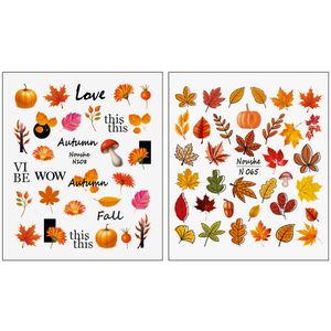 برچسب لنز ناخن مدل پاییزی کد N108-N065 مجموعه 2 عددی