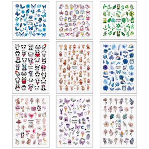 برچسب لنز ناخن مدل فانتزی کیوت کد N46-72 مجموعه 9 عددی