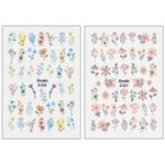 برچسب لنز ناخن مدل گل کد N017-N018 مجموعه 2 عددی