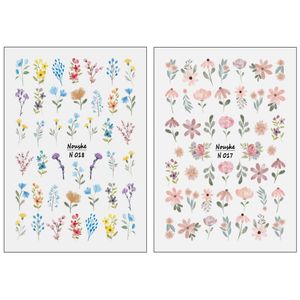 برچسب لنز ناخن مدل گل کد N017-N018 مجموعه 2 عددی