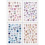 برچسب لنز ناخن مدل فانتزی کد N62-63-71-72 مجموعه 4 عددی