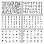 برچسب لنز ناخن طرح ستاره گل کد BLNG 6008 بسته 6 عددی