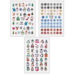 برچسب لنز ناخن مدل زمستانی کد N039-41-43 مجموعه 3 عددی