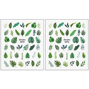 برچسب لنز ناخن مدل برگ بهاری کد N096 مجموعه 2 عددی