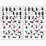 برچسب لنز ناخن طرح گربه کد BLN4601 بسته 2 عددی