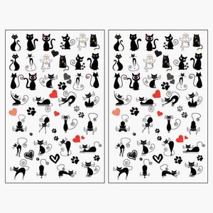 برچسب لنز ناخن طرح گربه کد BLN4601 بسته 2 عددی