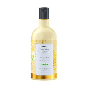 شامپو بدن دیپ سنس مدل شیر و عسل مناسب پوست های خشک و معمولی حجم 400 میلی لیتر