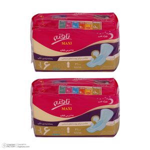 مجموعه 2 عددی نوار بهداشتی شب تافته مدل maxi، سایز XXXL با ضخامت متوسط، لایه رویی مشبک با جذب خیلی زیاد، بسته 5 عددی، ضد حساسیت و مناسب برای پوست حساس، دارای بستهبندی تکی، بالدار مجموعه 2 عددی نوار بهداشتی شب تافته مدل maxi، سایز XXXL با ضخامت متوسط، لایه رویی مشبک با جذب خیلی زیاد، بسته 5 عددی، ضد حساسیت و مناسب برای پوست حساس، دارای بستهبندی تکی، بالدار - Image 1