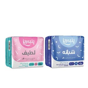 نوار بهداشتی پنبه ریز مدل شبانه به  همراه نوار بهداشتی پنبه ریز مدل لطیف مجموعه 2 عددی