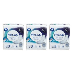 نوار بهداشتی مای لیدی مدل Superpad silky سایز خیلی خیلی بزرگ (XXL) سه بسته 7 عددی