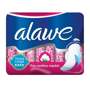 نوار بهداشتی آلاوه مدل مدل cotton بسته 10 عددی