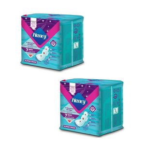 نوار بهداشتی بالدار نازک نانسی مدل MAXI سایز فوق العاده بزرگ دو بسته 7 عددی