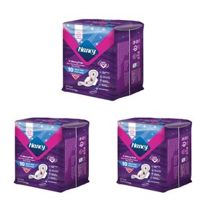 نوار بهداشتی نانسی مدل فلاف سایز خیلی بزرگ سه بسته 10 عددی