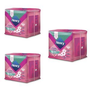 نوار بهداشتی نانسی مدل کامفورت نازک سایز بزرگ سه بسته 10 عددی