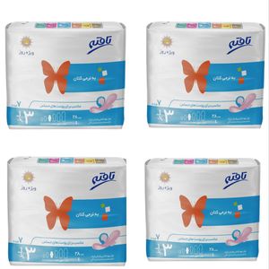 نوار بهداشتی بالدار نازک روز تافته مدل کتانی سایز بزرگ چهار بسته 7 عددی