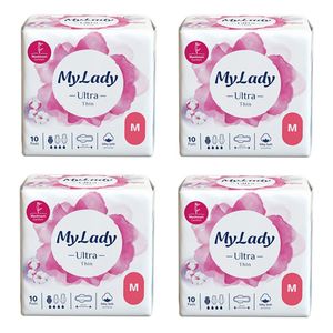 نوار بهداشتی بالدار نازک روز و شب مای لیدی مدل Silky Soft سایز متوسط بسته 4 عددی