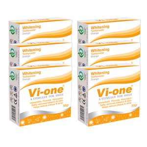 پودر سفید کننده دندان وی وان مدل Orange وزن 50 گرم مجموعه 6 عددی