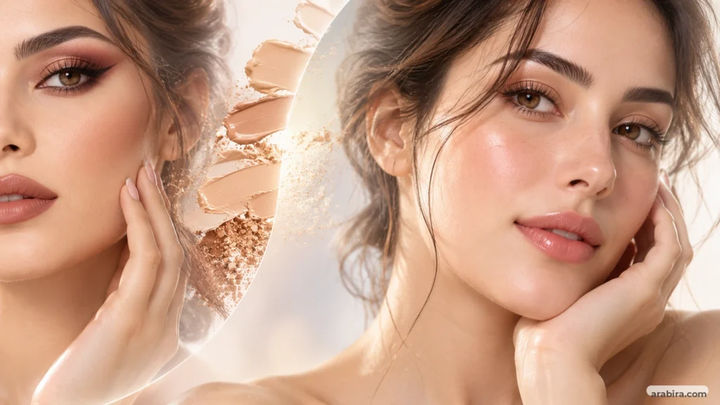 میکاپ طبیعی با بافت واقعی پوست و آرایش سبک مطابق ترند آرایش ۲۰۲۶