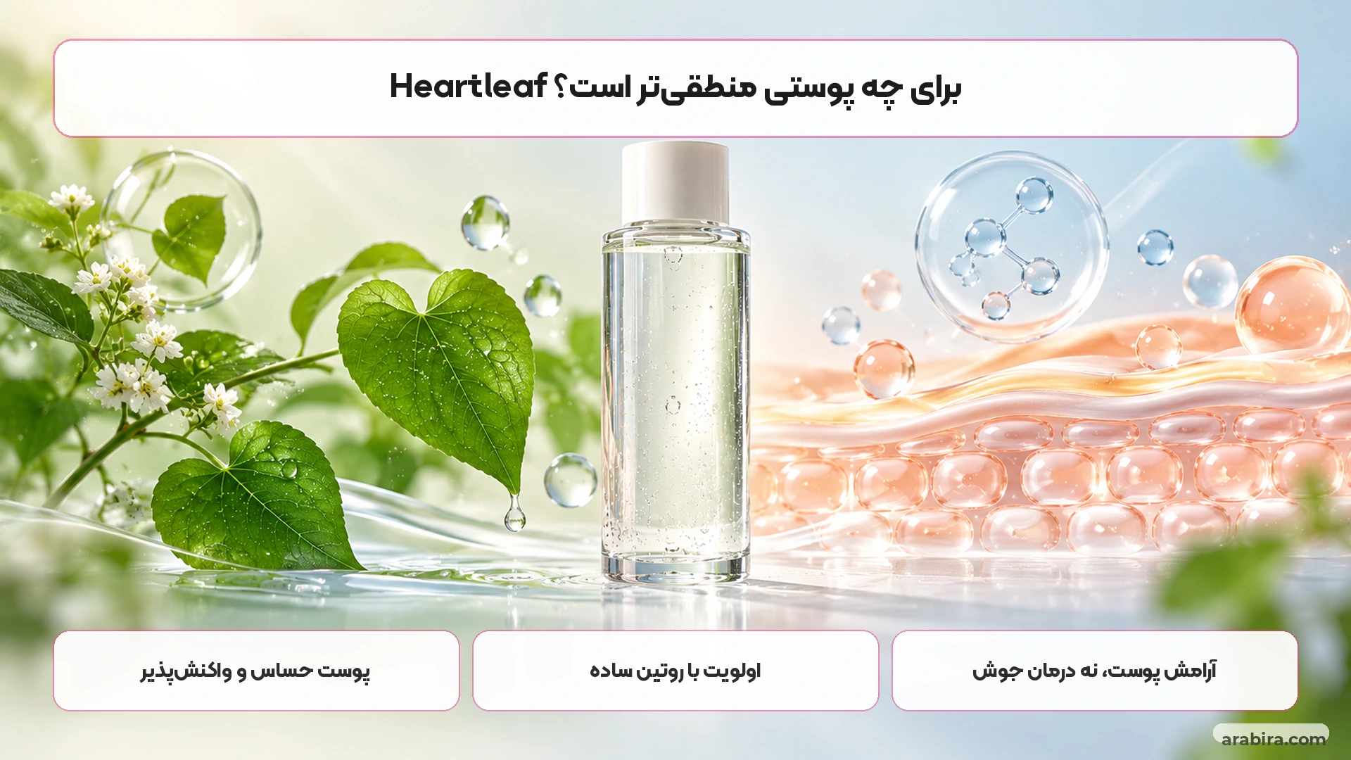 راهنمای کاربرد Heartleaf برای پوست حساس و مستعد قرمزی
