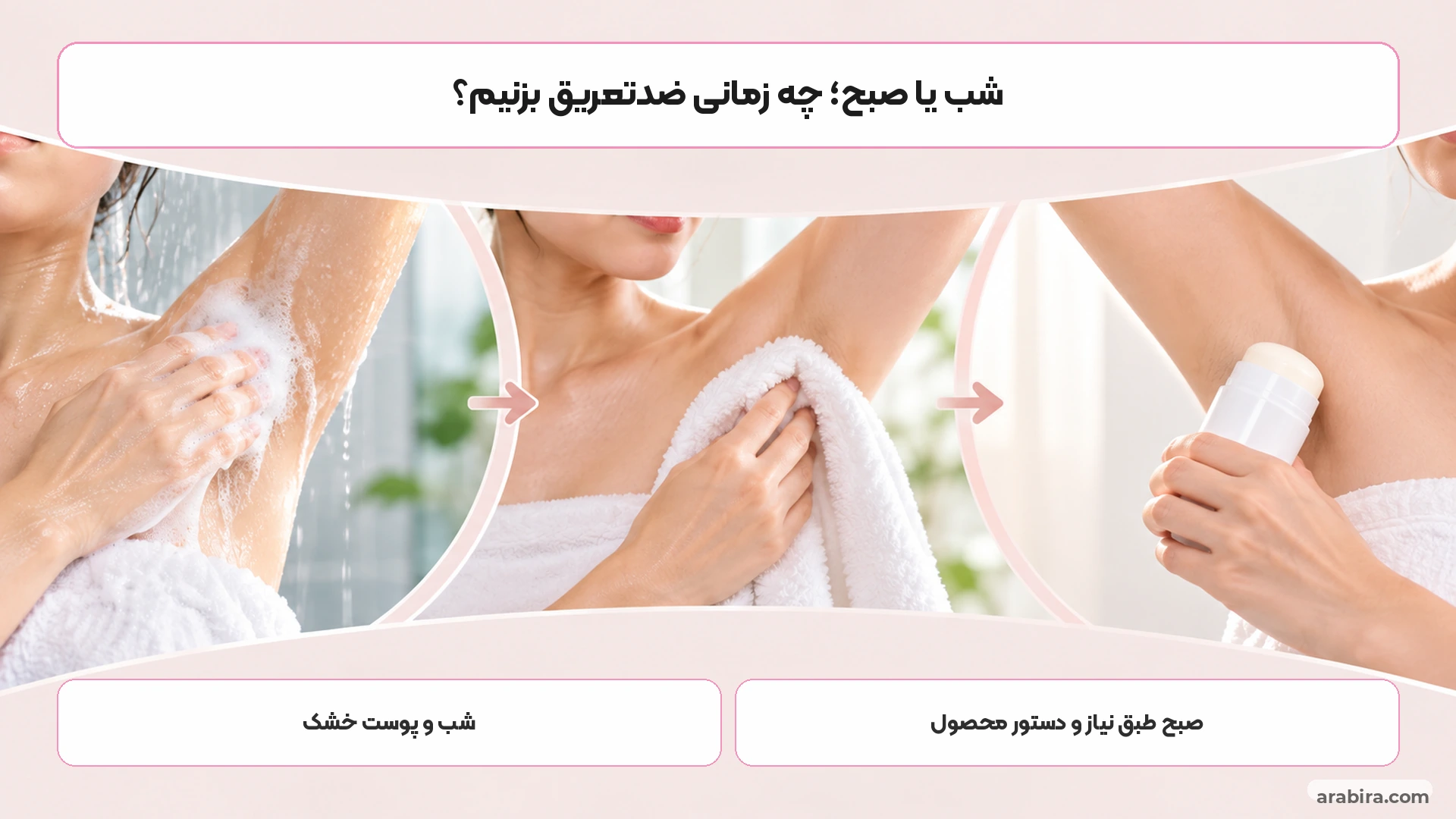 مقایسه زمان استفاده از ضدتعریق در شب و صبح