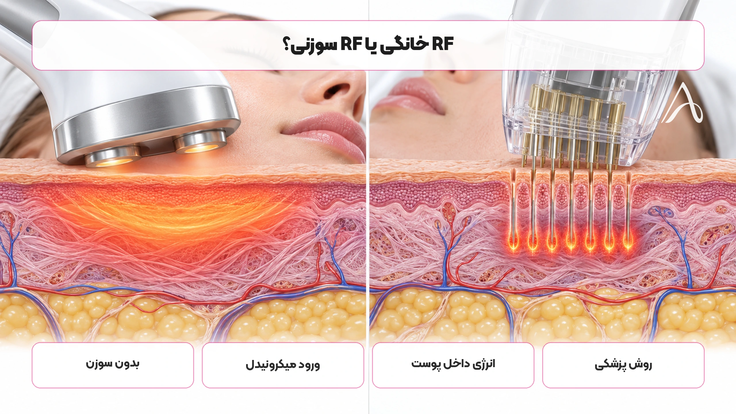 تفاوت RF Microneedling پزشکی با RF غیرتهاجمی خانگی